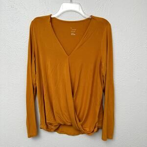 A New Day Yellow Wrap Top